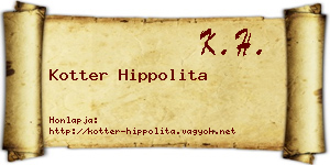 Kotter Hippolita névjegykártya